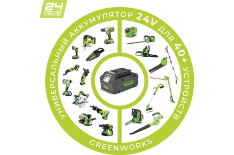 Купить Аккумуляторный триммер Greenworks 24V с АКБ и ЗУ 2107107UA фото №2