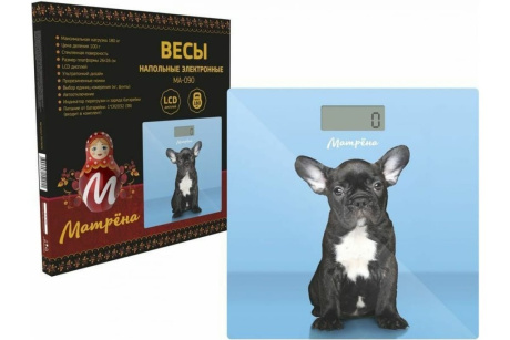 Купить Весы напольные электронные МА-090 собака  стекл. 180 кг   МАТРЁНА фото №1